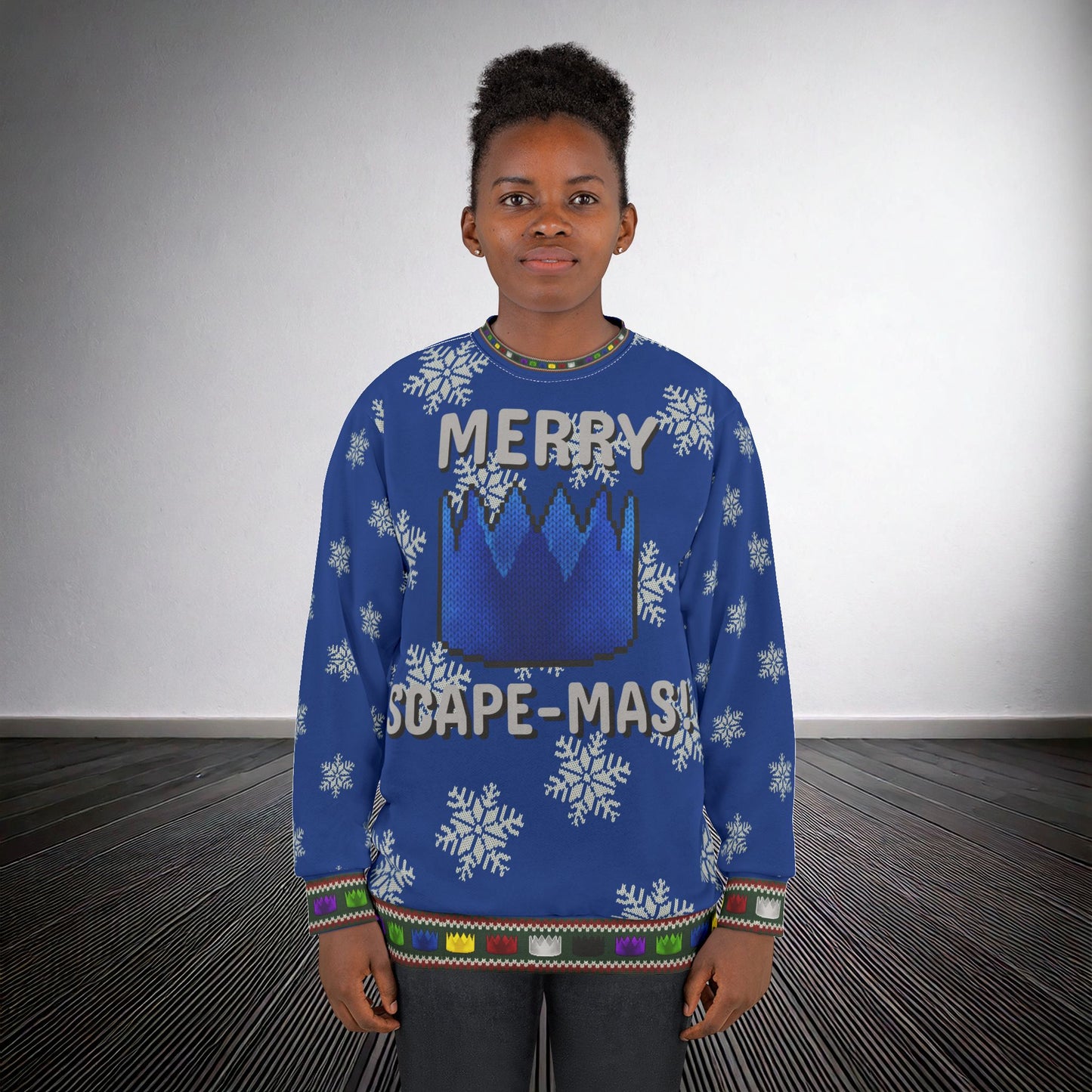 High Octane: "Merry Scape-Mas!" Ugly Christmas Sweater (Blue)