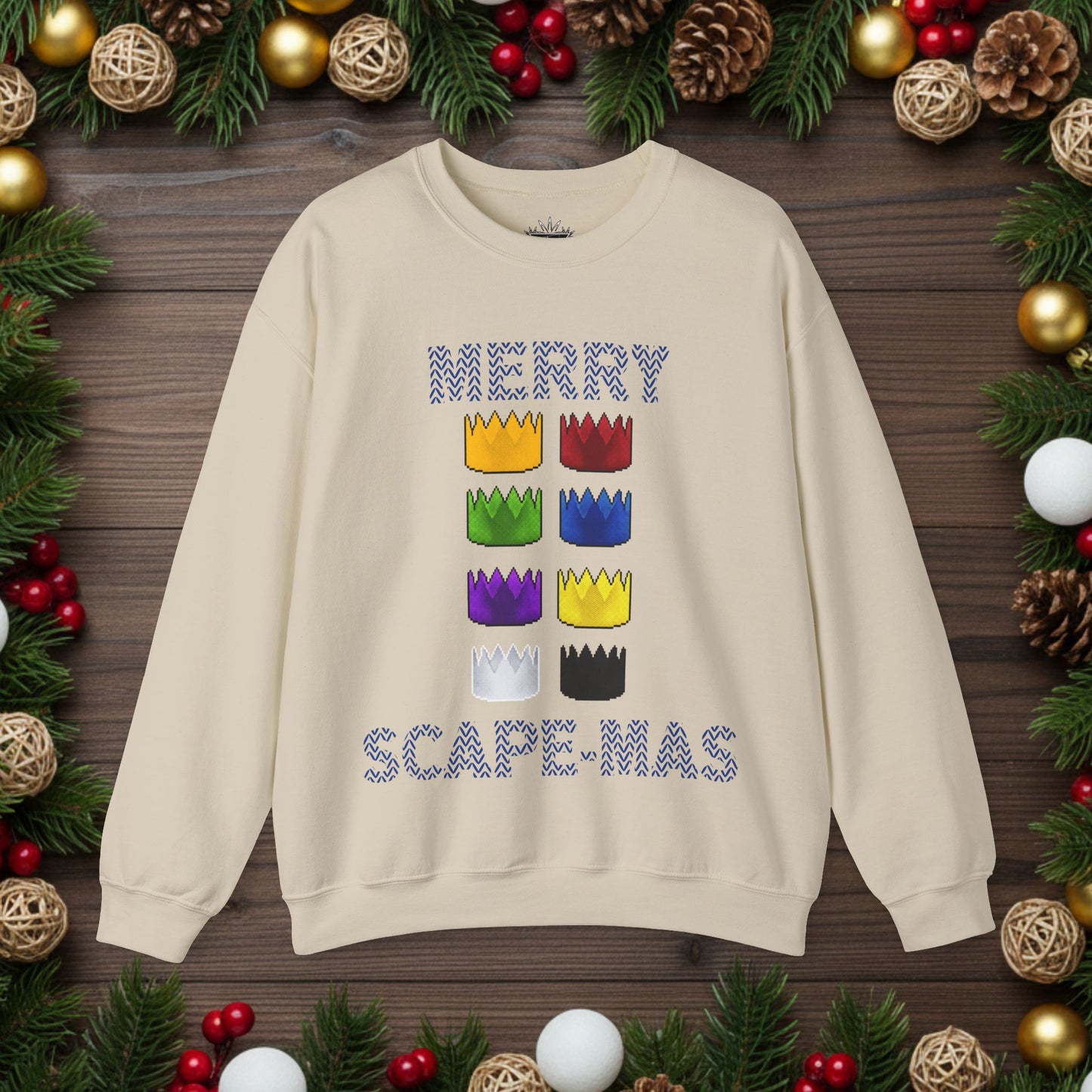 High Octane: "Merry Scape-Mas!" Ugly Christmas Sweater (Crowns)
