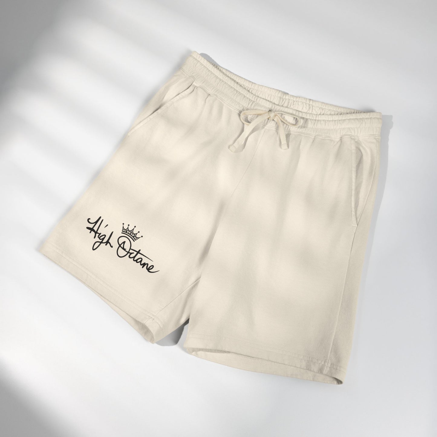 Lightweight Fleece Sweat Shorts — Garment-Dyed Casual Lounge Shorts (Ivory)
