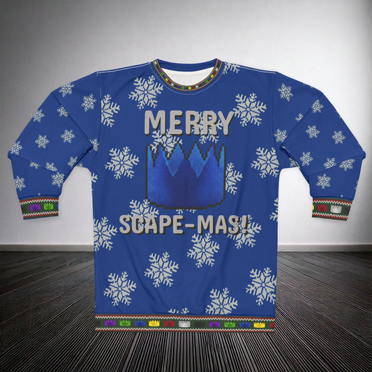High Octane: "Merry Scape-Mas!" Ugly Christmas Sweater (Blue)