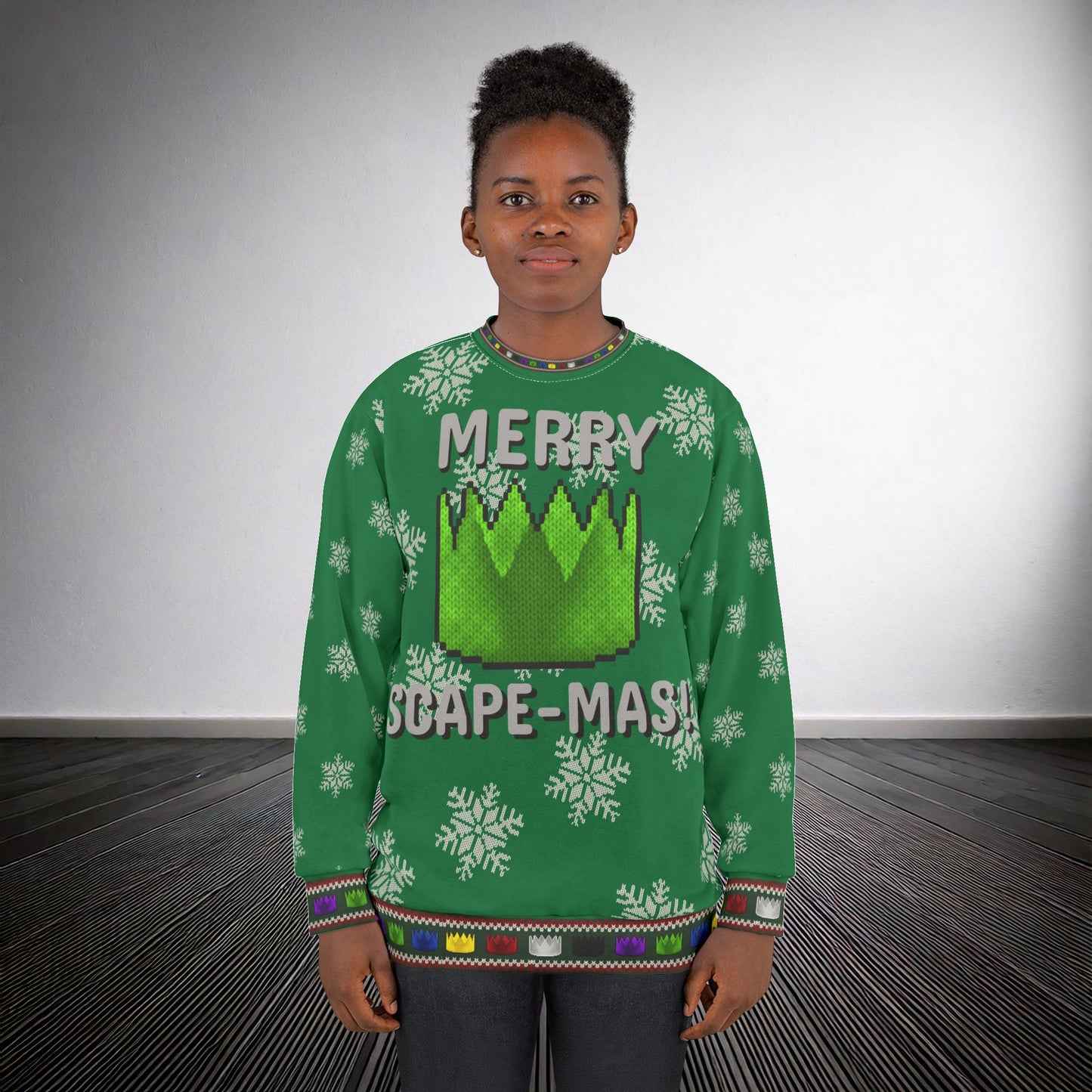 High Octane: "Merry Scape-Mas!" Ugly Christmas Sweater (Green)