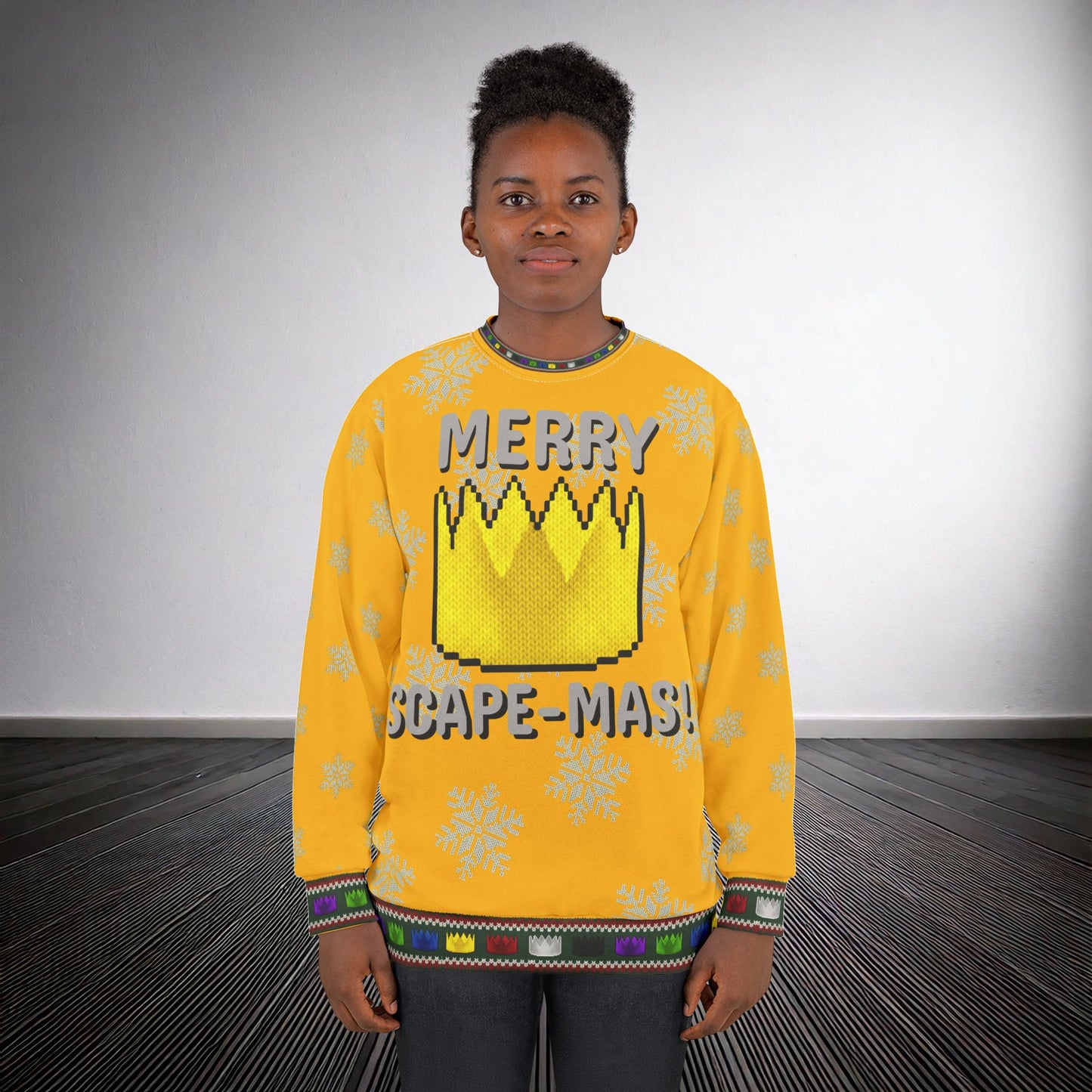 High Octane: "Merry Scape-Mas!" Ugly Christmas Sweater (Yellow)