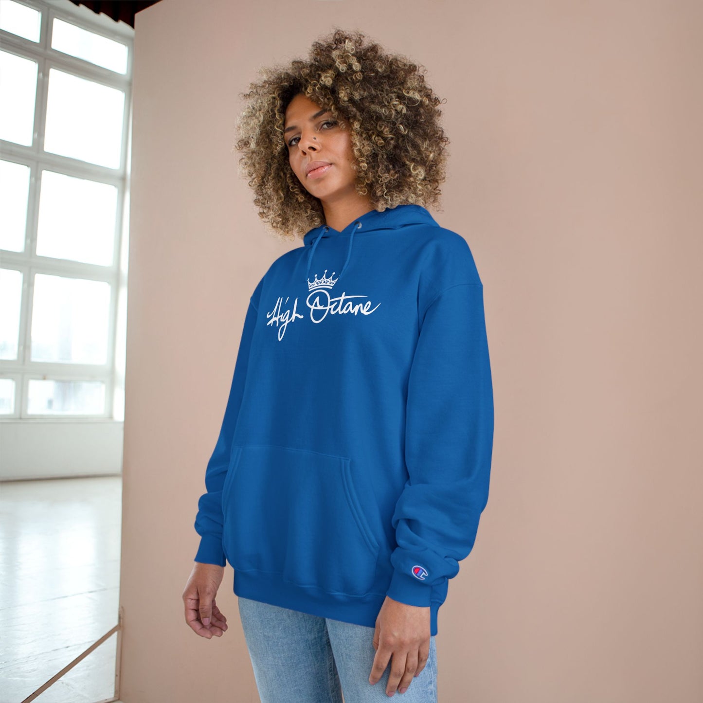 High Octane Champion Hoodie — Script Logo Crown Streetwear Pullover