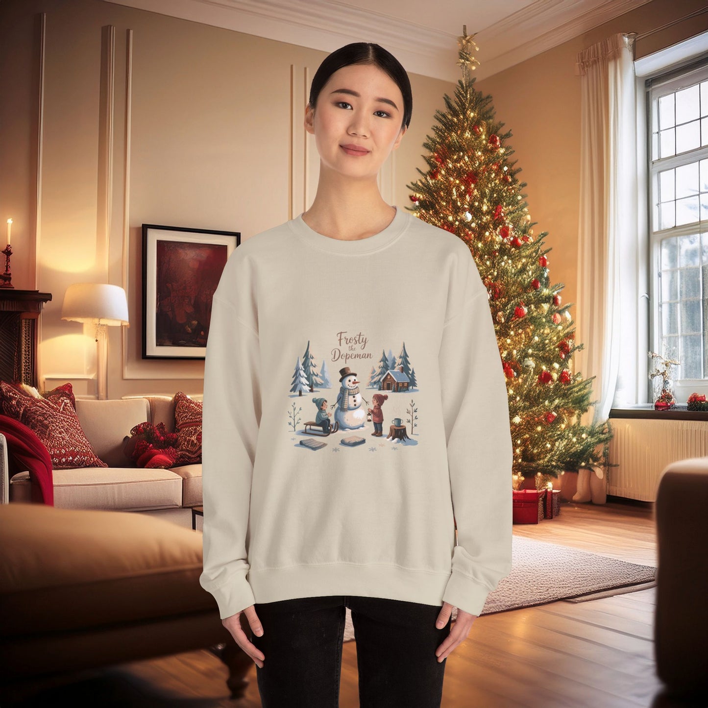 Hibernate Mode Snowman Cabin Sweatshirt | cozy winter cabin aesthetic