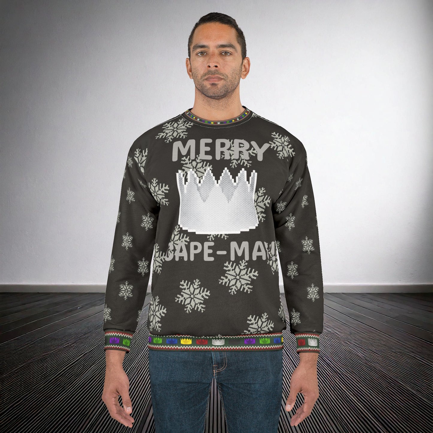 High Octane: "Merry Scape-Mas!" Ugly Christmas Sweater (White)