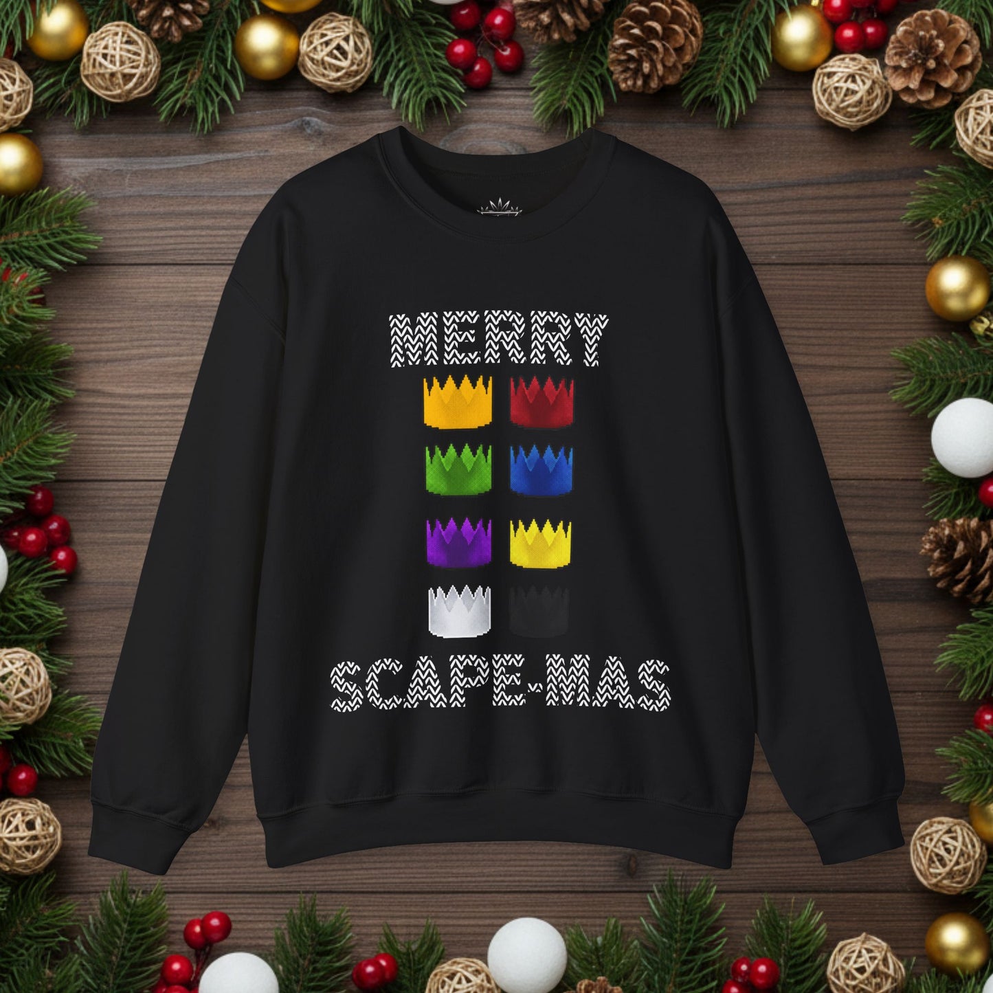 High Octane: "Merry Scape-Mas!" Ugly Christmas Sweater (Crowns)
