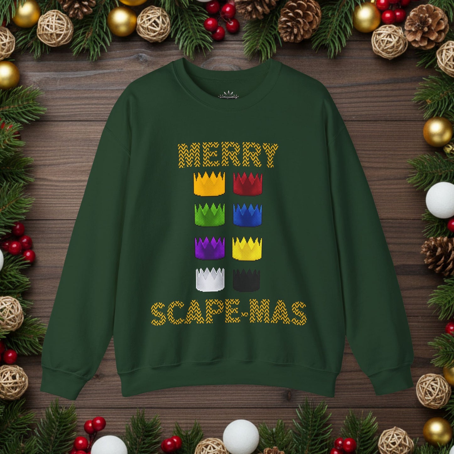 High Octane: "Merry Scape-Mas!" Ugly Christmas Sweater (Crowns)
