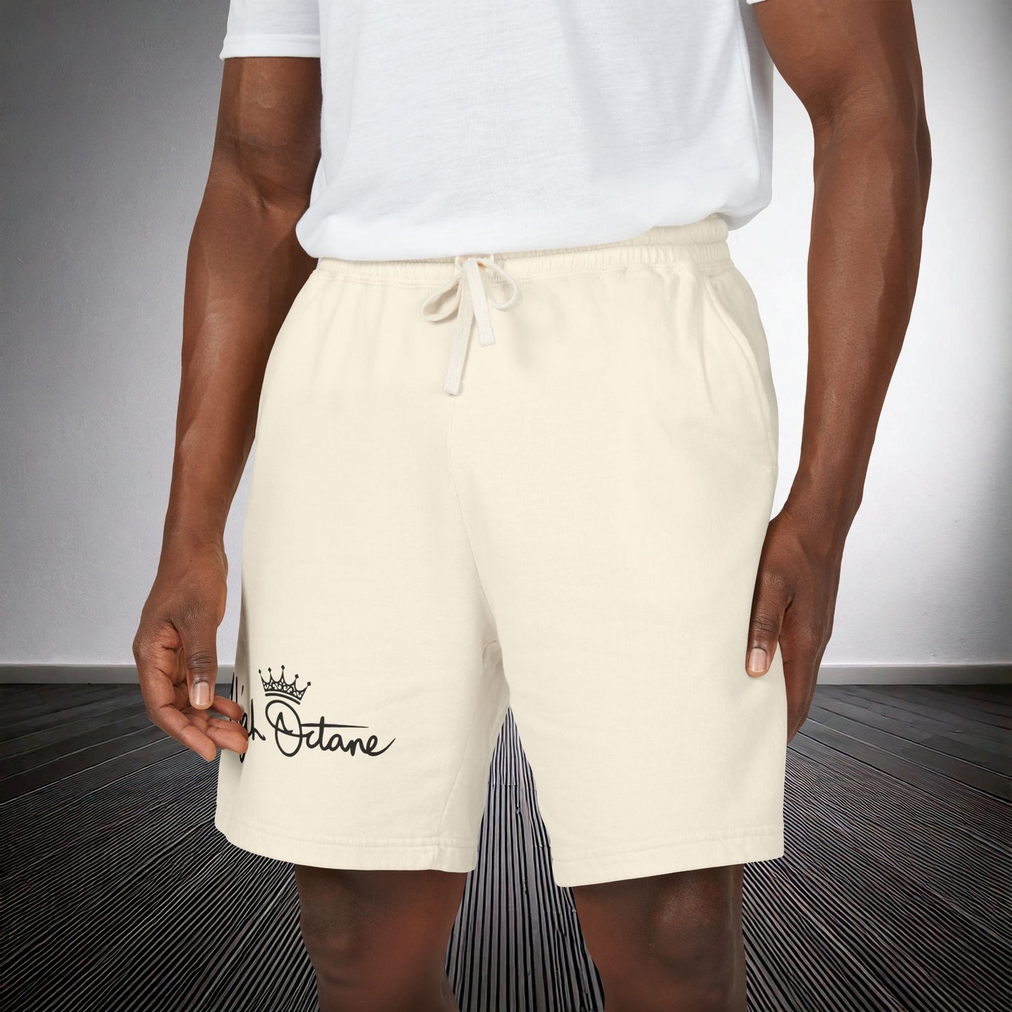 Lightweight Fleece Sweat Shorts — Garment-Dyed Casual Lounge Shorts (Ivory)