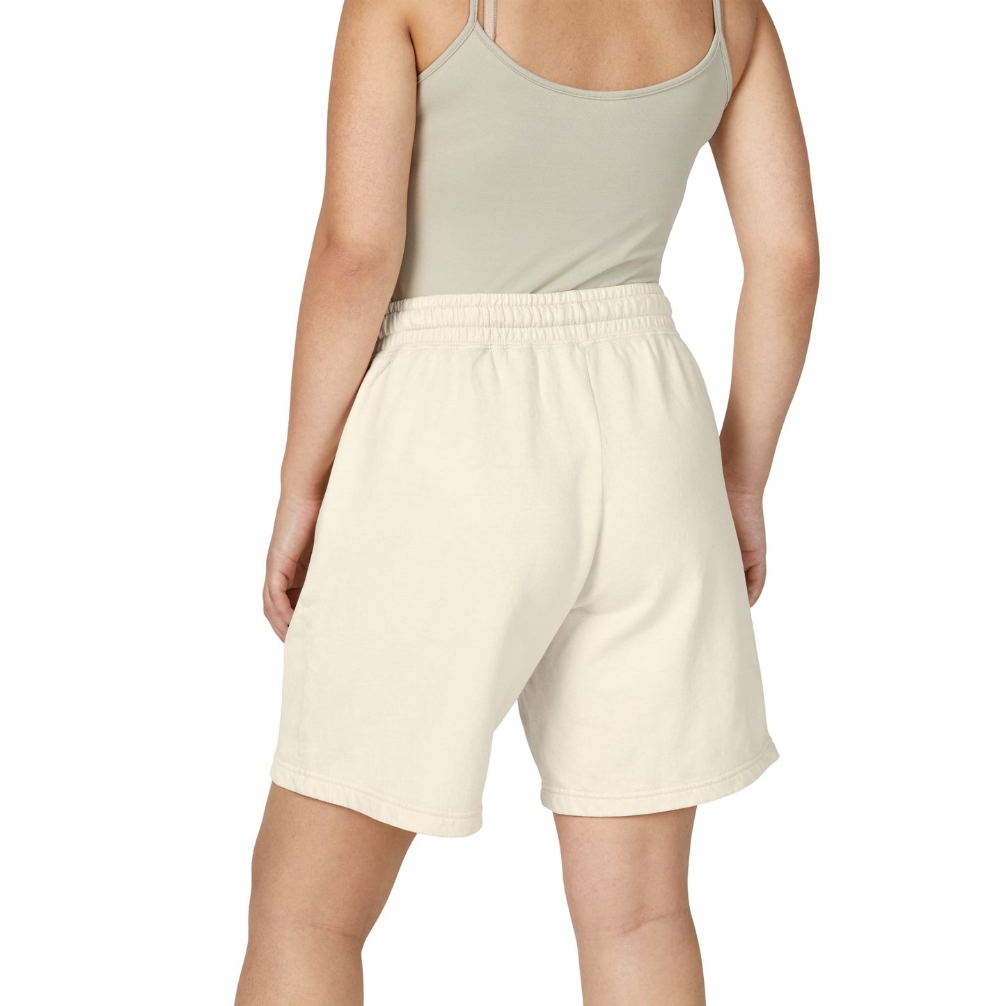 Lightweight Fleece Sweat Shorts — Garment-Dyed Casual Lounge Shorts (Ivory)