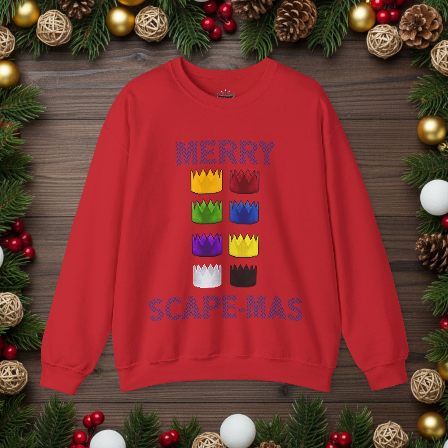 High Octane: "Merry Scape-Mas!" Ugly Christmas Sweater (Crowns)