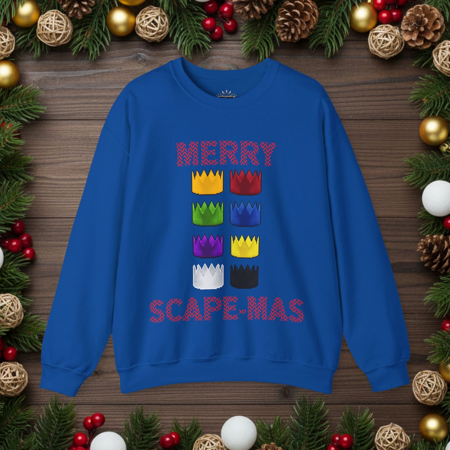 High Octane: "Merry Scape-Mas!" Ugly Christmas Sweater (Crowns)