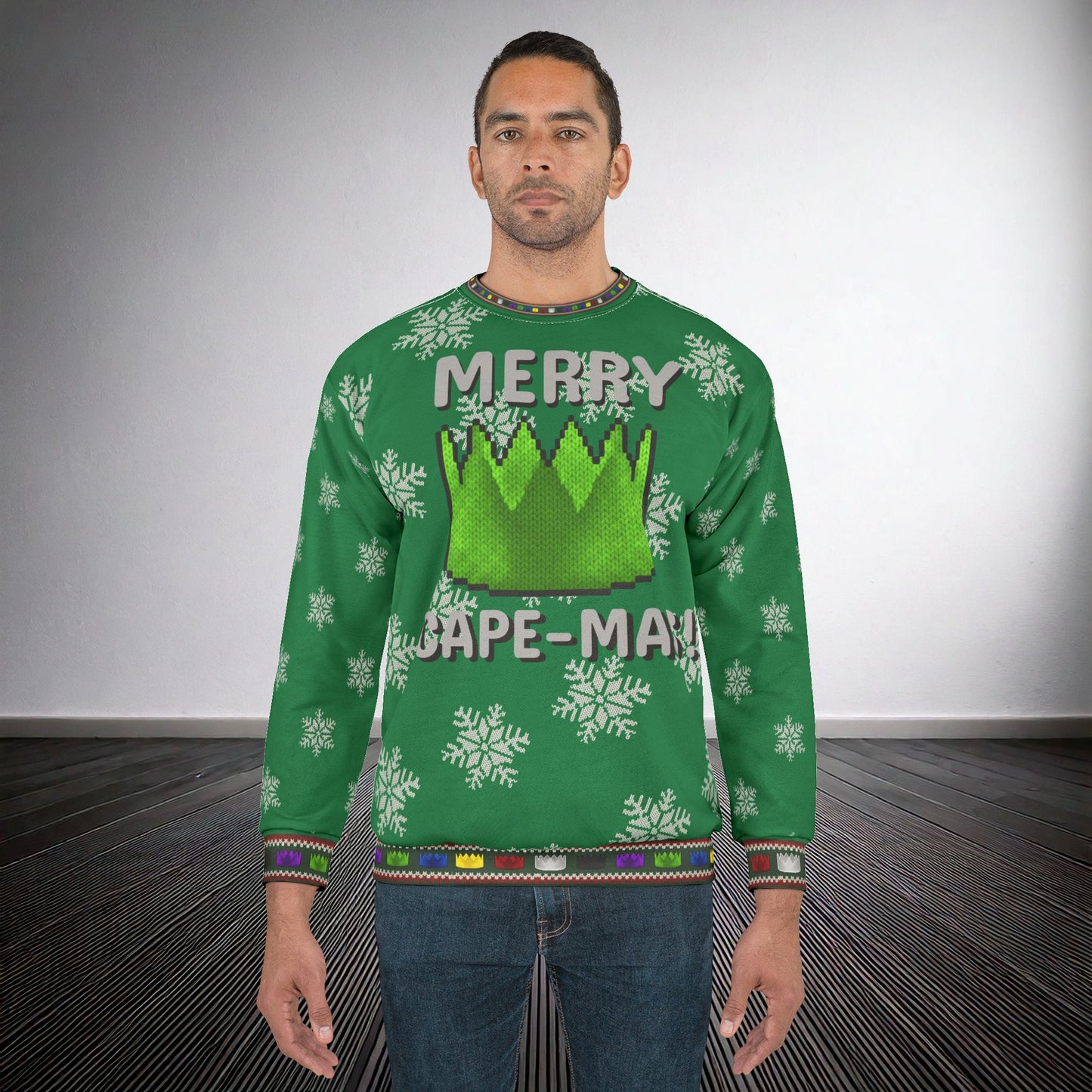 High Octane: "Merry Scape-Mas!" Ugly Christmas Sweater (Green)