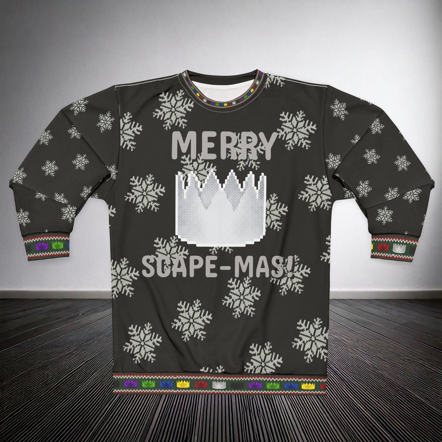 High Octane: "Merry Scape-Mas!" Ugly Christmas Sweater (White)