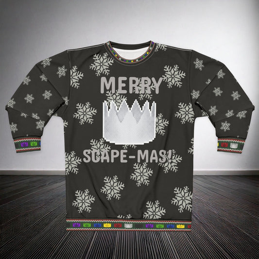 High Octane: "Merry Scape-Mas!" Ugly Christmas Sweater (White)