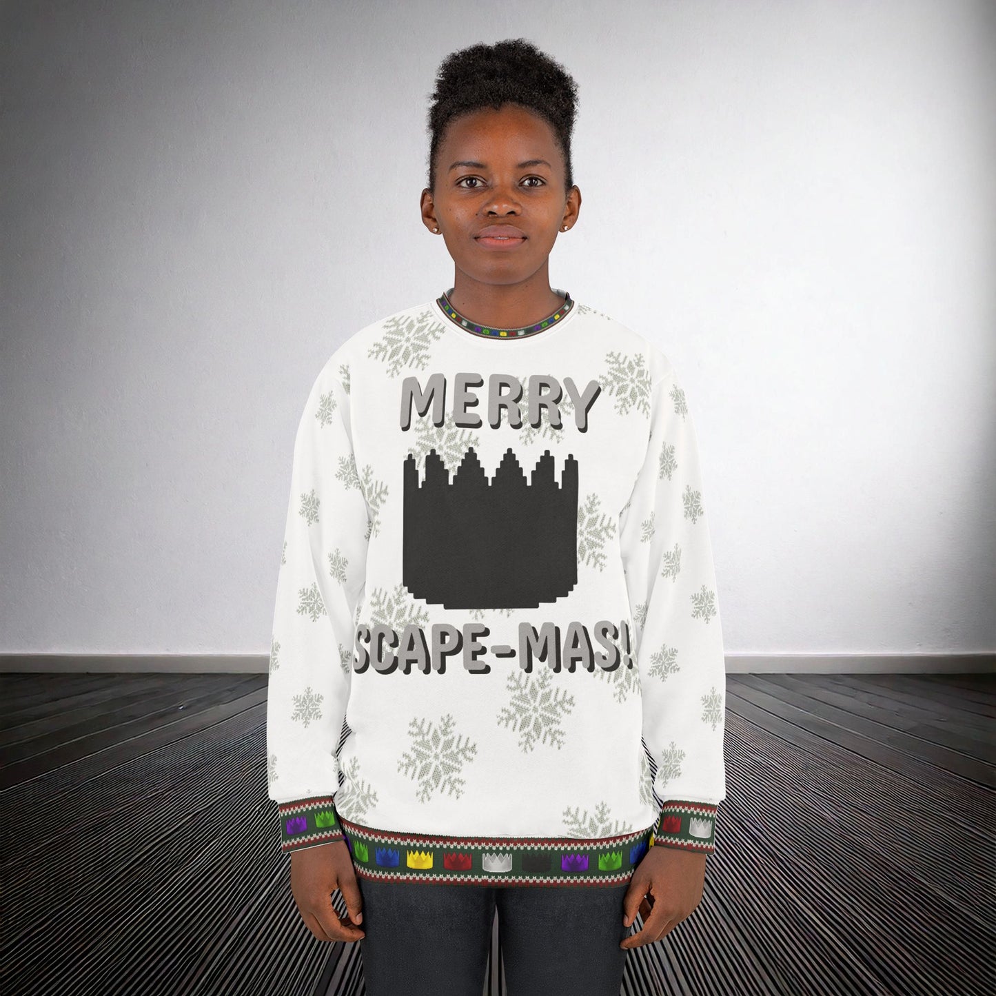 High Octane: "Merry Scape-Mas!" Ugly Christmas Sweater (Black)