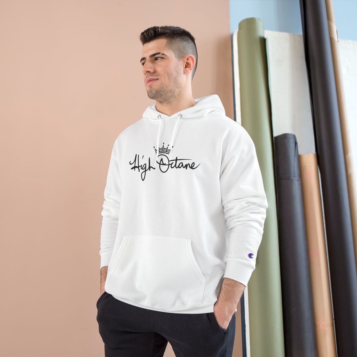 High Octane Champion Hoodie — Script Logo Crown Streetwear Pullover