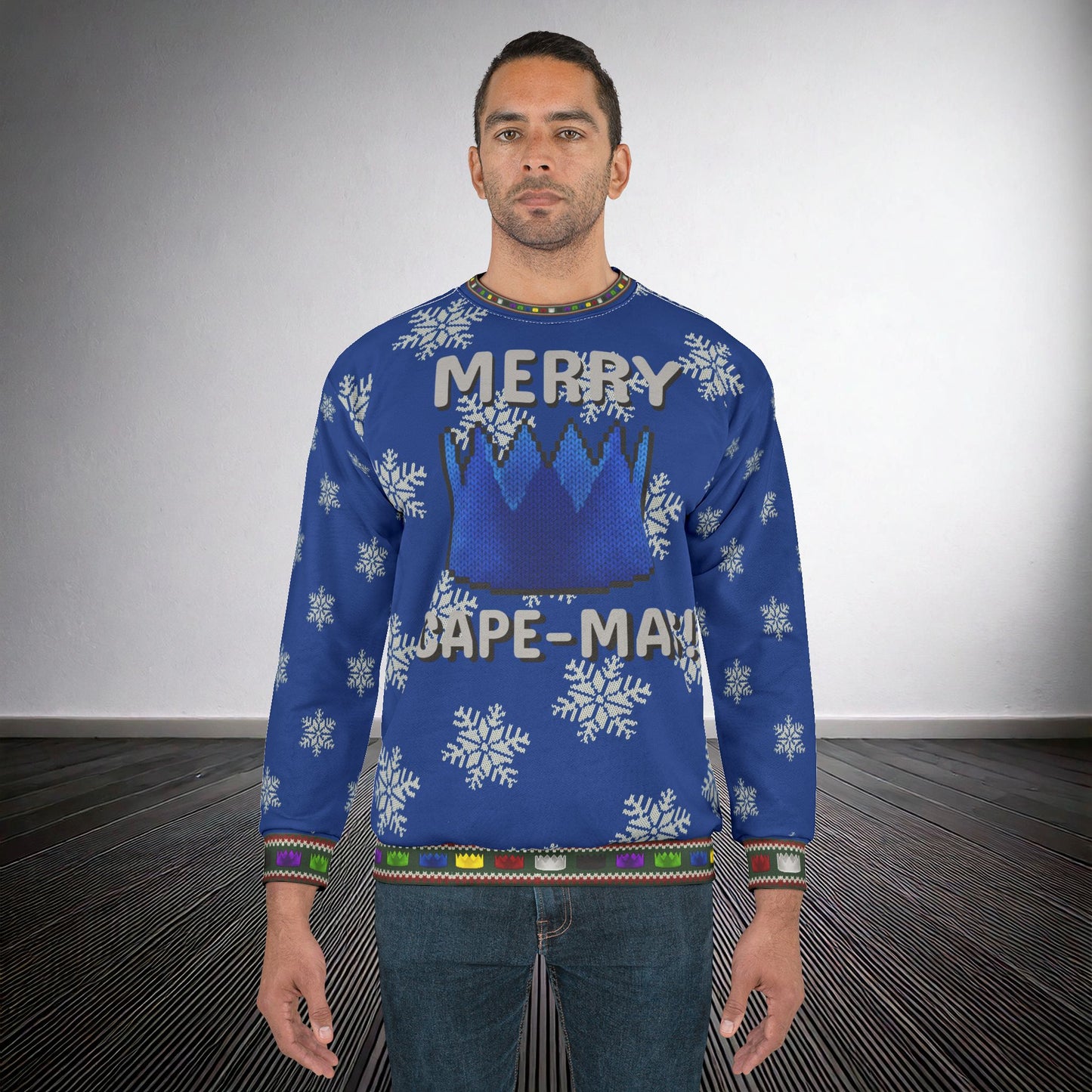 High Octane: "Merry Scape-Mas!" Ugly Christmas Sweater (Blue)