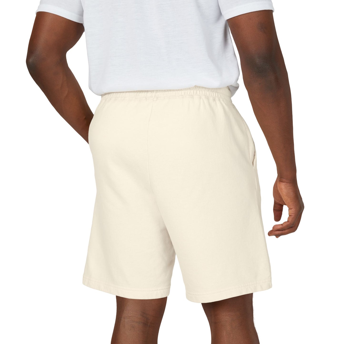 Lightweight Fleece Sweat Shorts — Garment-Dyed Casual Lounge Shorts (Ivory)