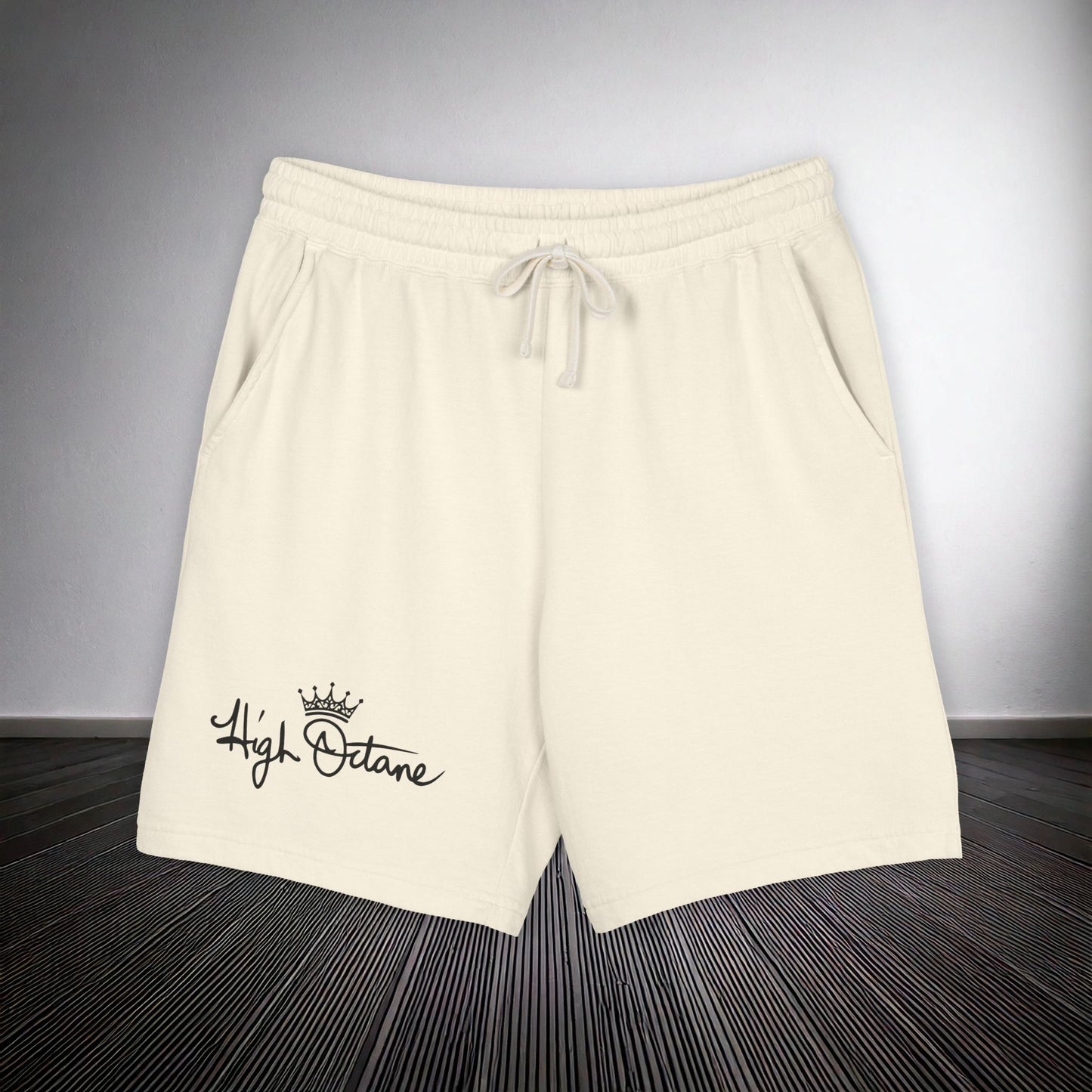 Lightweight Fleece Sweat Shorts — Garment-Dyed Casual Lounge Shorts (Ivory)