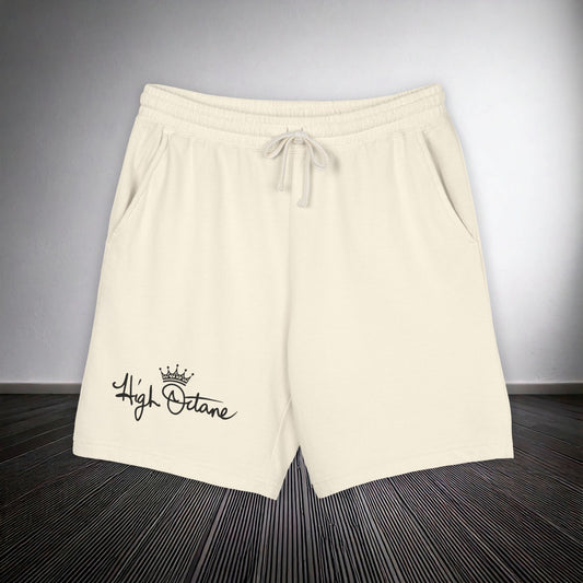 Lightweight Fleece Sweat Shorts — Garment-Dyed Casual Lounge Shorts (Ivory)